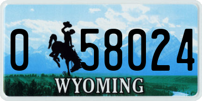 WY license plate 058024