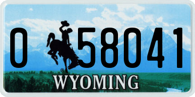 WY license plate 058041