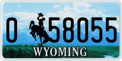 WY license plate 058055