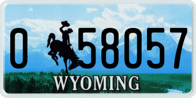WY license plate 058057
