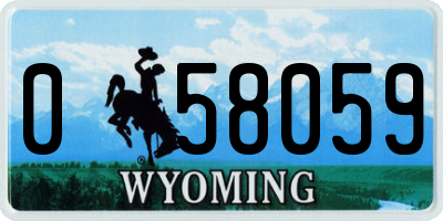 WY license plate 058059