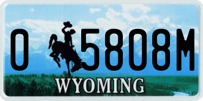 WY license plate 05808M