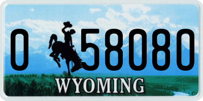 WY license plate 05808O