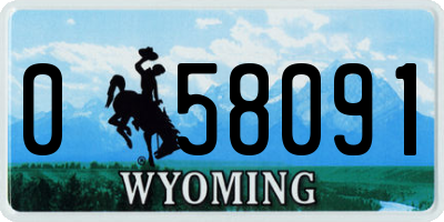 WY license plate 058091