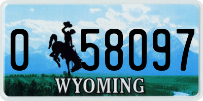 WY license plate 058097