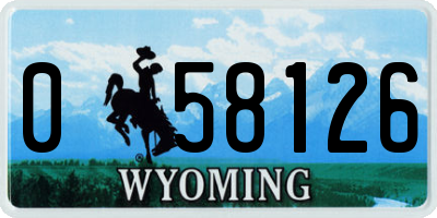 WY license plate 058126