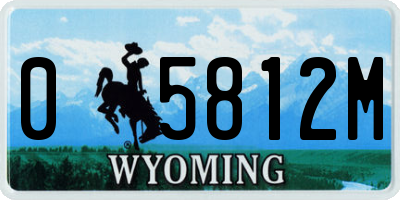 WY license plate 05812M