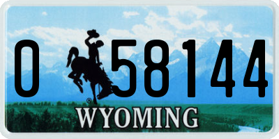 WY license plate 058144
