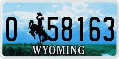 WY license plate 058163