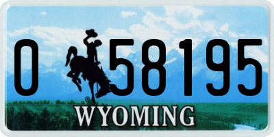 WY license plate 058195