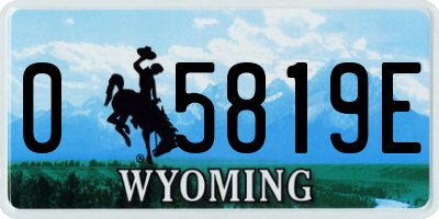 WY license plate 05819E