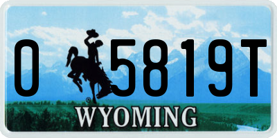 WY license plate 05819T