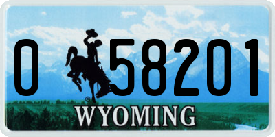 WY license plate 058201