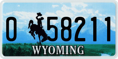 WY license plate 058211
