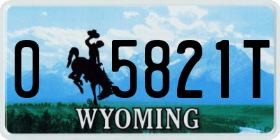 WY license plate 05821T