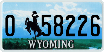 WY license plate 058226