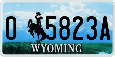 WY license plate 05823A