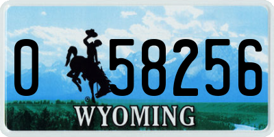 WY license plate 058256