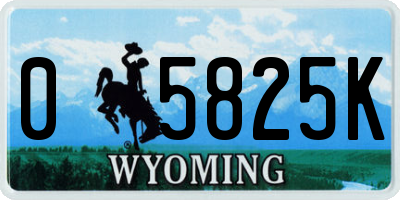WY license plate 05825K