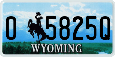 WY license plate 05825Q