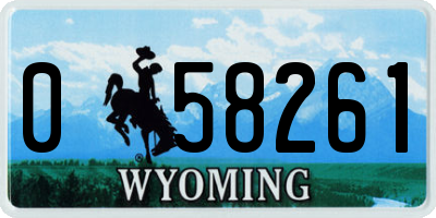 WY license plate 058261