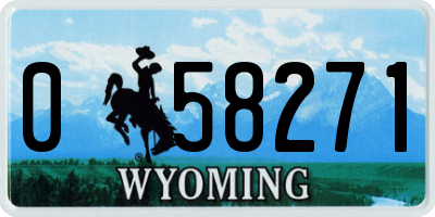 WY license plate 058271
