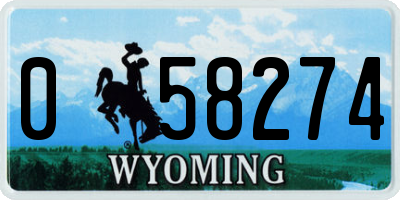 WY license plate 058274