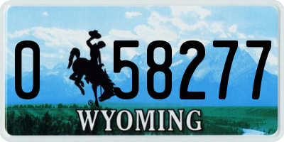 WY license plate 058277