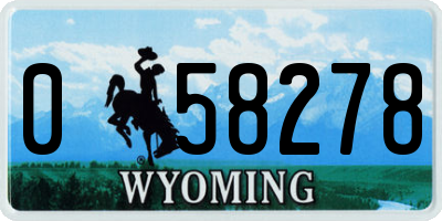 WY license plate 058278