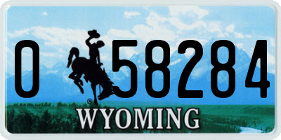 WY license plate 058284
