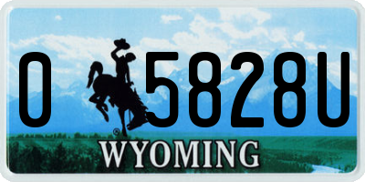 WY license plate 05828U