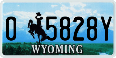 WY license plate 05828Y