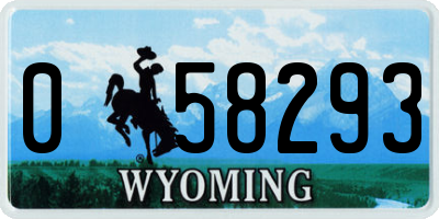 WY license plate 058293