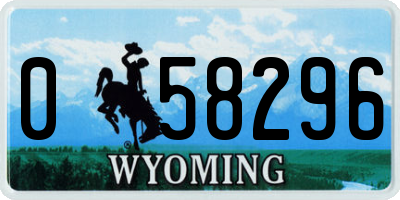 WY license plate 058296