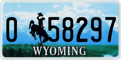 WY license plate 058297