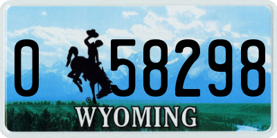 WY license plate 058298
