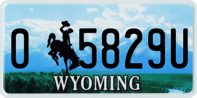 WY license plate 05829U