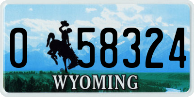 WY license plate 058324