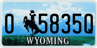 WY license plate 05835Q