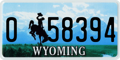 WY license plate 058394