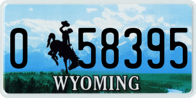 WY license plate 058395