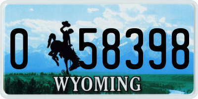 WY license plate 058398