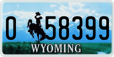 WY license plate 058399