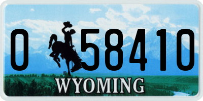 WY license plate 058410