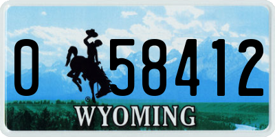WY license plate 058412