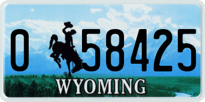 WY license plate 058425