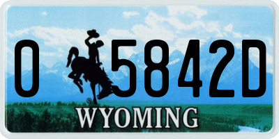 WY license plate 05842D