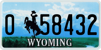 WY license plate 058432