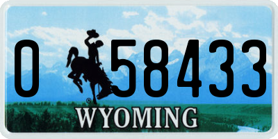 WY license plate 058433