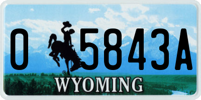 WY license plate 05843A